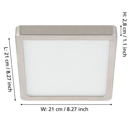 Eglo - LED Prigušiva stropna svjetiljka LED/17W/230V mat krom