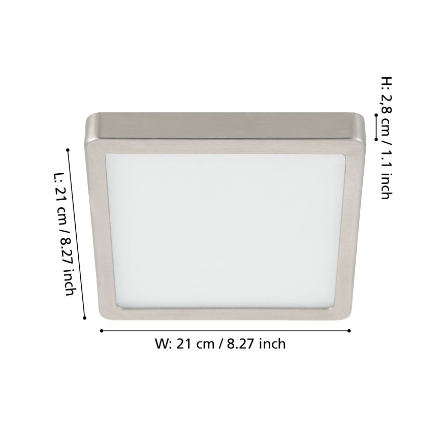 Eglo - LED Prigušiva stropna svjetiljka LED/17W/230V mat krom
