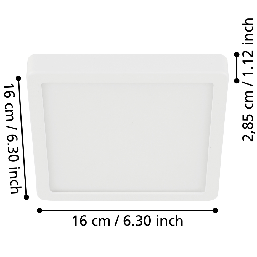 Eglo - LED stropno svjetlo za kupaonicu LED/11W/230V IP44 bijela 16x16 cm