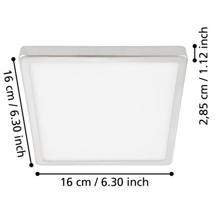 Eglo - LED stropno svjetlo za kupaonicu LED/11W/230V IP44 sjajni krom 16x16 cm