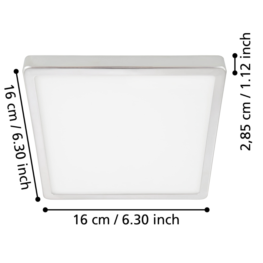 Eglo - LED stropno svjetlo za kupaonicu LED/11W/230V IP44 sjajni krom 16x16 cm