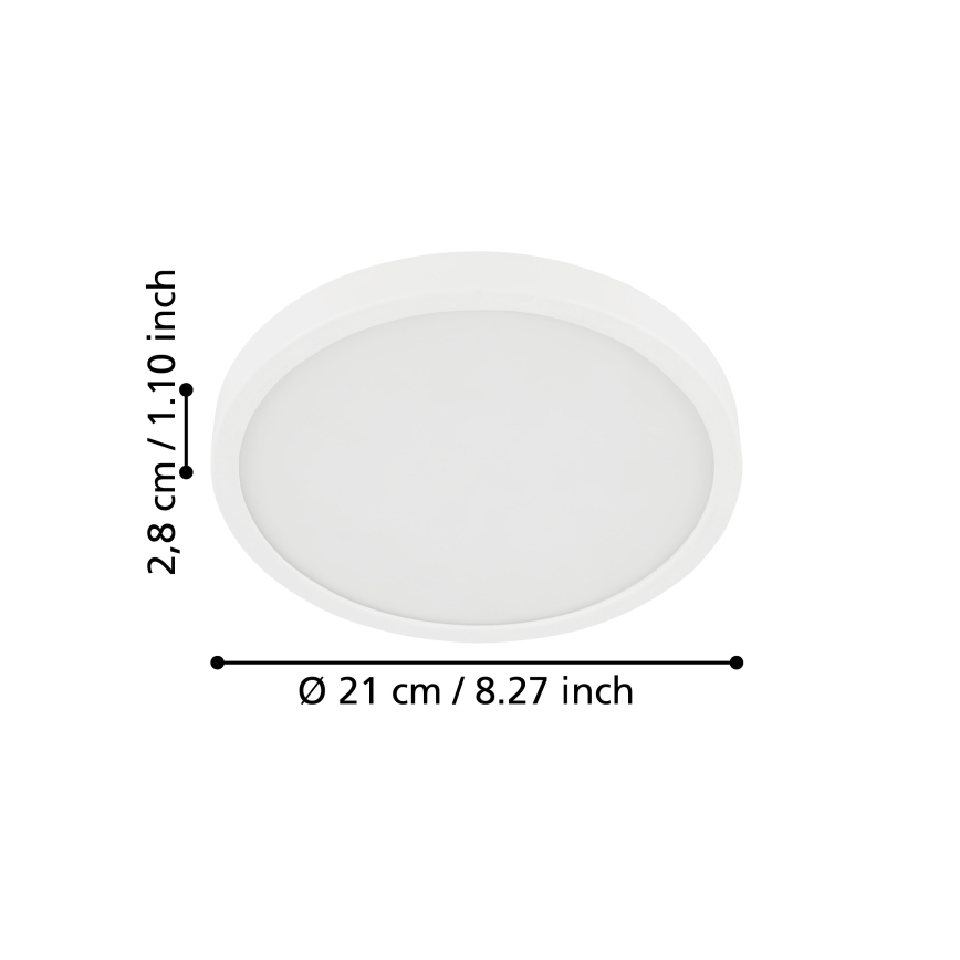 Eglo - LED Stropna svjetiljka za kupaonicu LED/17W/230V bijela IP44