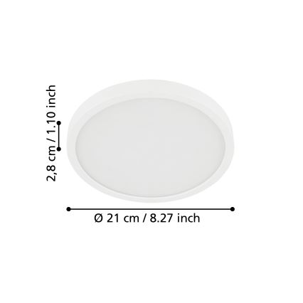Eglo - LED stropno svjetlo za kupaonicu LED/17W/230V bijelo IP44 pr. 21 cm