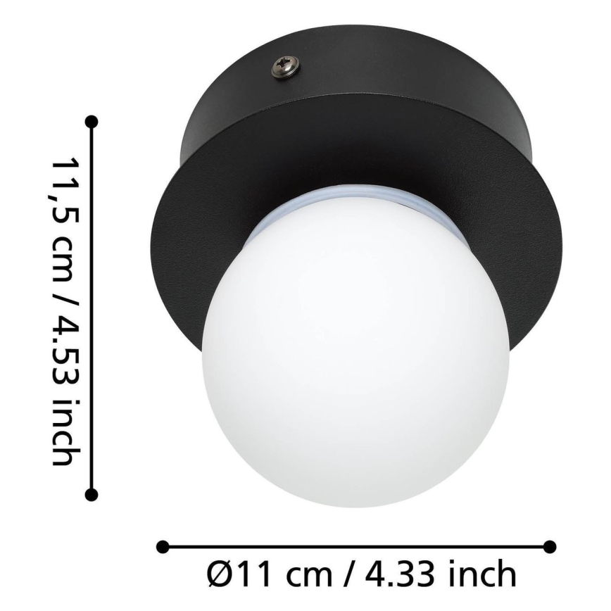 Eglo - LED Stropna svjetiljka za kupaonicu LED/3,3W/230V IP44 crna