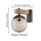 Eglo - Vanjska zidna svjetiljka 1xE27/40W/230V crna/drvo IP44