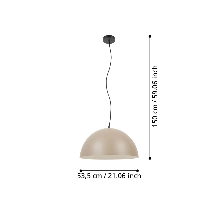 Eglo - Luster na sajli 1xE27/40W/230V bež