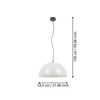 Eglo - Luster na sajli 1xE27/40W/230V siva