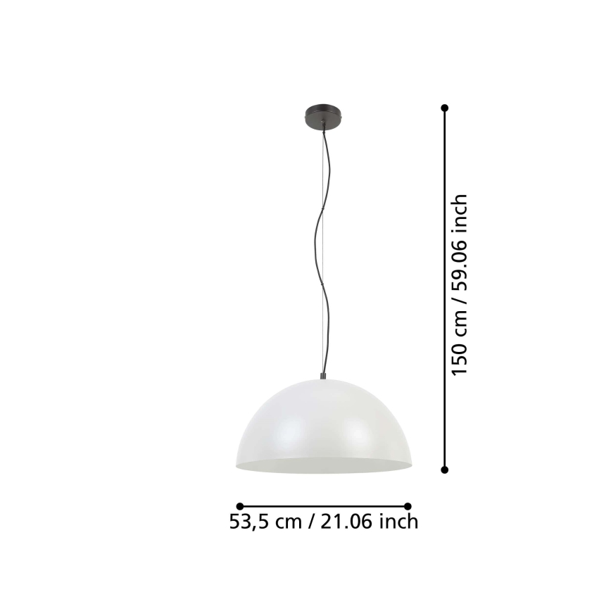 Eglo - Luster na sajli 1xE27/40W/230V siva