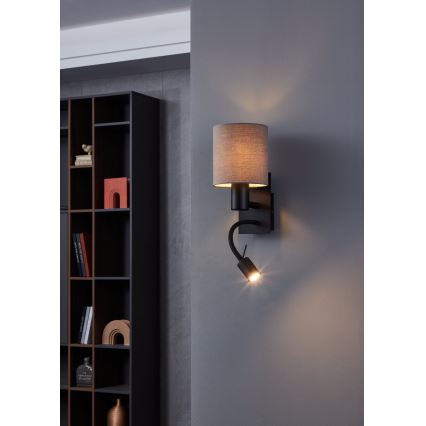 Eglo - LED fleksibilna svjetiljka 1xE27/40W/230V + LED/3,8W smeđa