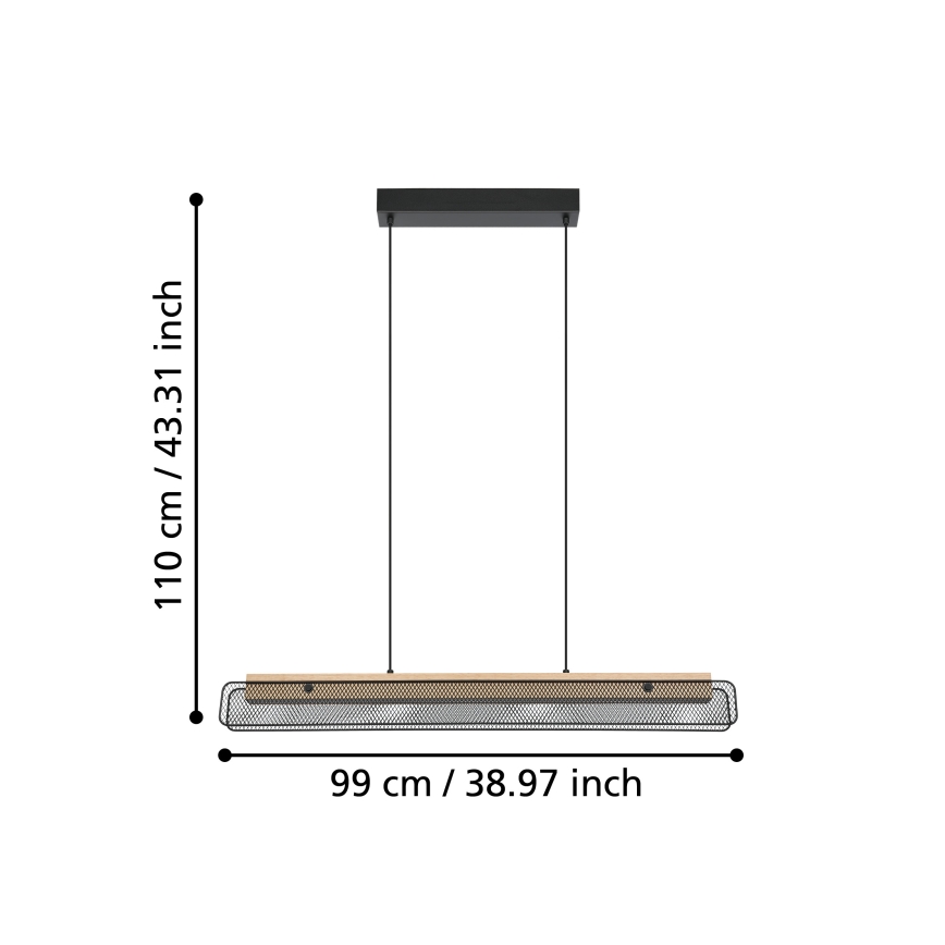 Eglo - LED RGBW Prigušivi luster na sajli LED/34W/230V 2700-6500K