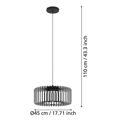 Eglo - LED RGBW prigušivački luster na užetu LED/22W/230V 2700-6500K