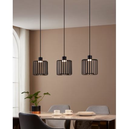 Eglo - LED RGBW Prigušivi luster na sajli 3xLED/3,7W/230V 2700-6500K