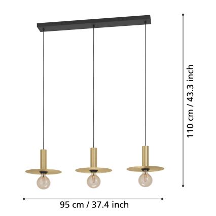 Eglo - Luster na sajli 3xE27/40W/230V