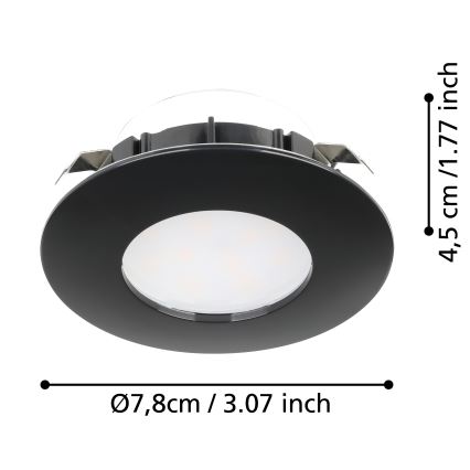 Eglo - SET 3x LED Ugradbena svjetiljka za kupaonicu PINEDA LED/4,9W/230V IP44