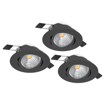 Eglo - SET 3x LED Prigušiva ugradbena svjetiljka SALICETO LED/6W/230V