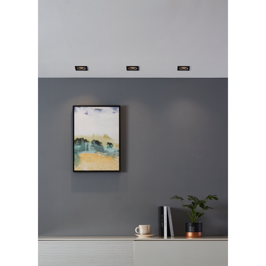 Eglo - LED RGBW Prigušiva ugradbena svjetiljka LED/4,7W/230V crna