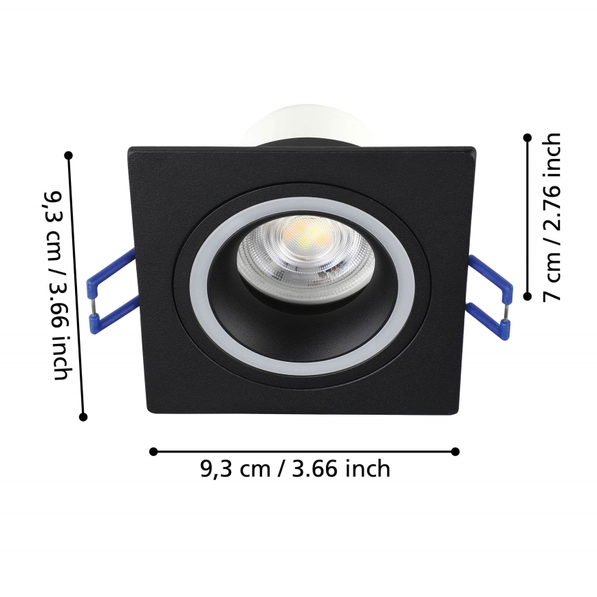 Eglo - LED RGBW Prigušiva ugradbena svjetiljka LED/4,7W/230V crna