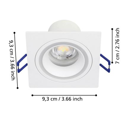 Eglo - LED RGBW Prigušiva ugradbena svjetiljka LED/4,7W/230V bijela