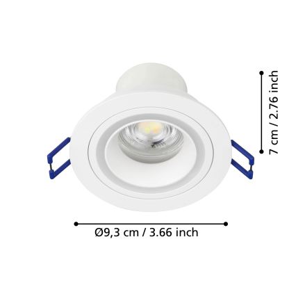 Eglo - LED RGBW Prigušiva ugradbena svjetiljka LED/4,7W/230V bijela