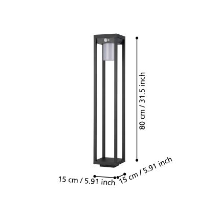 Eglo - LED Solarna lampa sa senzorom LED/3,7W/3,7V 2000 mAh IP44