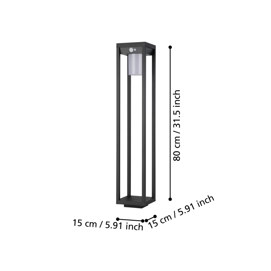 Eglo - LED Solarna lampa sa senzorom LED/3,7W/3,7V 2000 mAh IP44