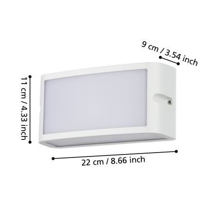 Eglo - LED Vanjska zidna svjetiljka LED/10,5W/230V bijela IP54