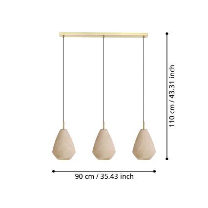 Eglo - Luster na sajli 3xE27/40W/230V