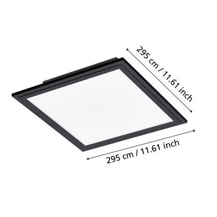 Eglo - LED Stropna svjetiljka LED/14W/230V 30x30 cm crna