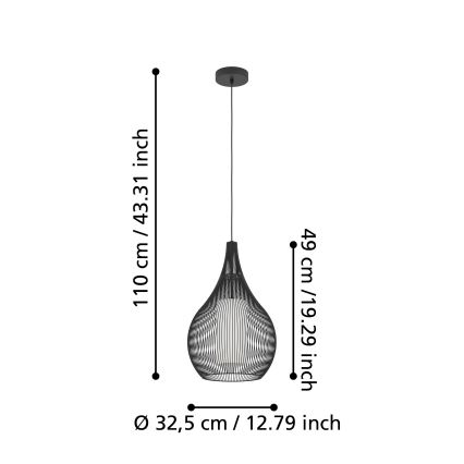 Eglo - Luster na sajli 1xE27/40W/230V bijela