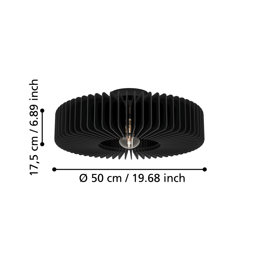 Eglo - Stropna svjetiljka 1xE27/40W/230V crna