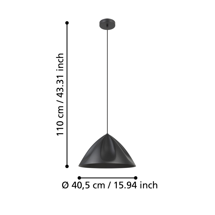 Eglo - Luster na sajli 1xE27/40W/230V crna