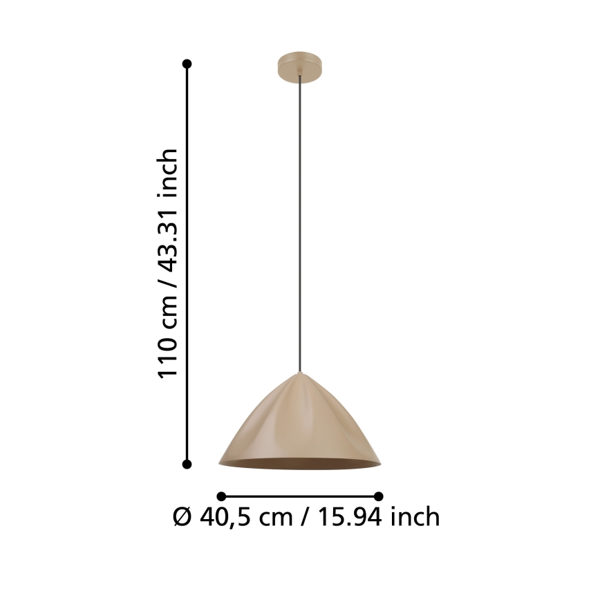 Eglo - Luster na sajli 1xE27/40W/230V krem