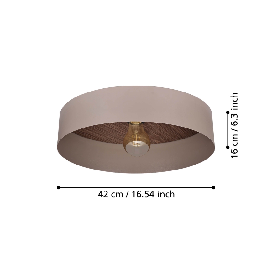 Eglo 900838 - Stropna svjetiljka DUAIA 1xE27/40W/230V smeđa