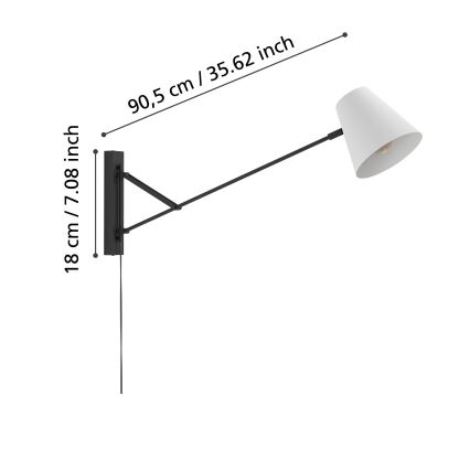 Eglo - Zidna lampa 1xE27/40W/230V