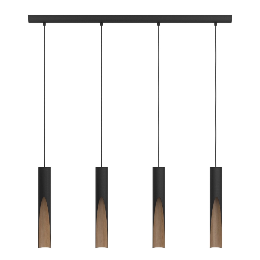 Eglo - LED Luster na sajli 4xGU10/4,5W/230V crna/smeđa
