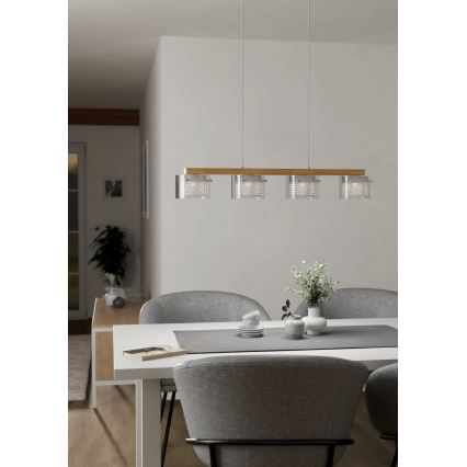 Eglo - LED RGBW Prigušivi luster na sajli 4xLED/3,7W/230V 2700-6500K