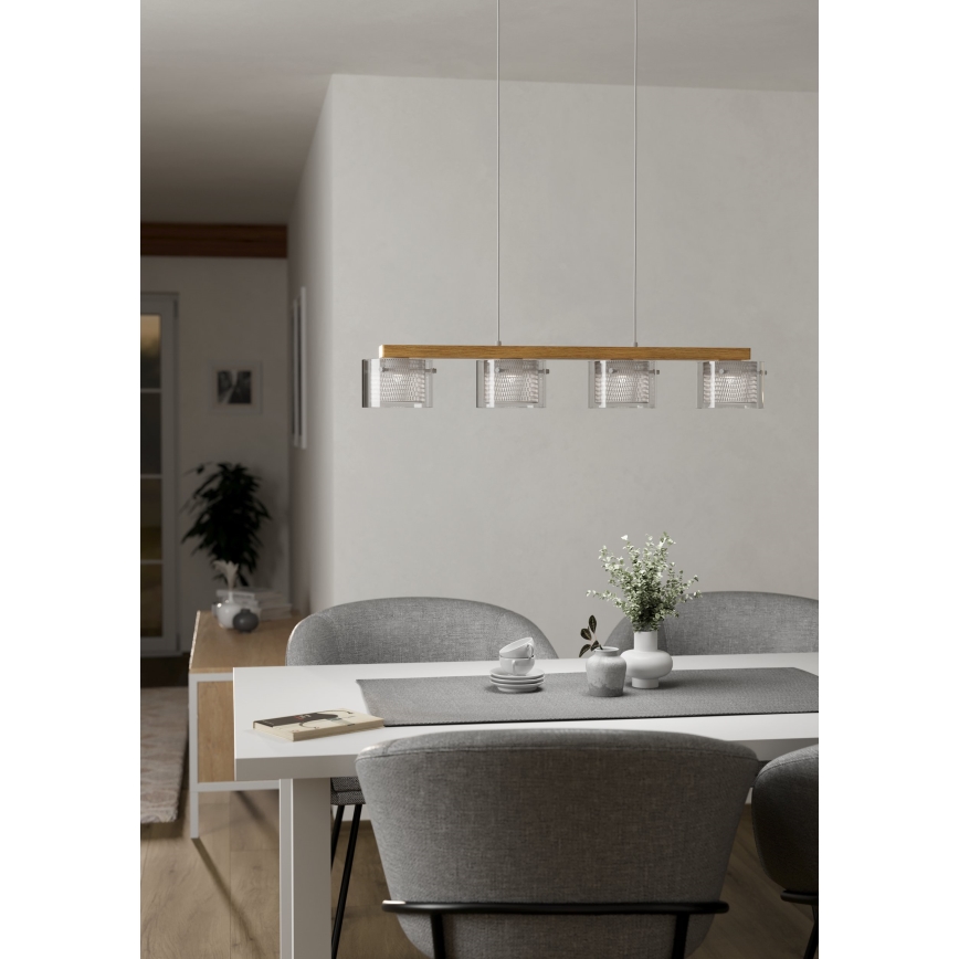 Eglo - LED RGBW Prigušivi luster na sajli 4xLED/3,7W/230V 2700-6500K