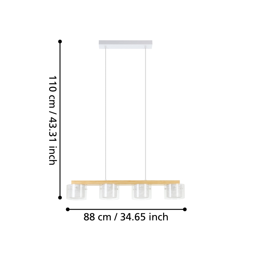 Eglo - LED RGBW Prigušivi luster na sajli 4xLED/3,7W/230V 2700-6500K