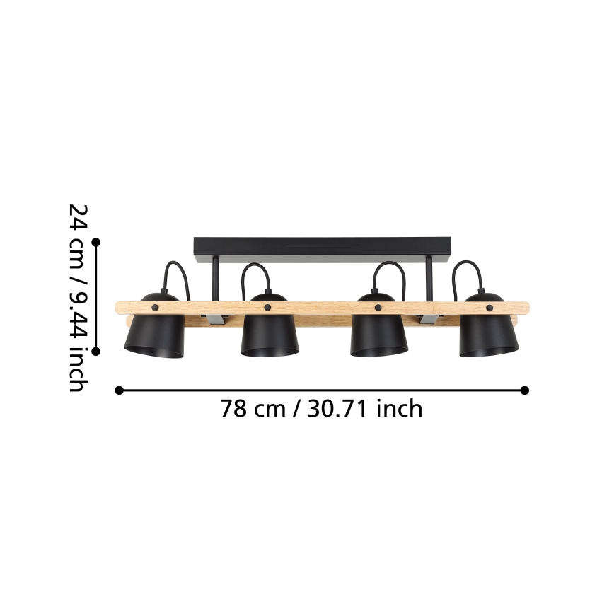 Eglo - LED RGBW stropna lampa s prigušivanjem 4xLED/3,7W/230V 2700-6500K