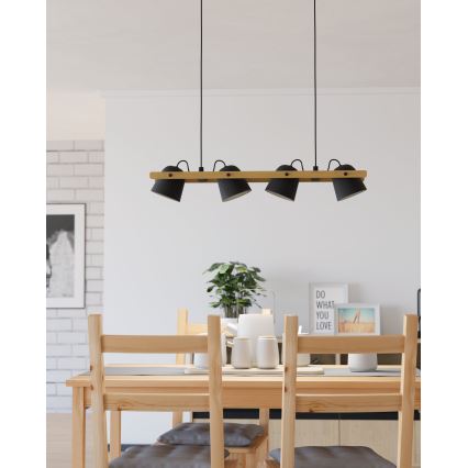 Eglo - LED RGBW dimabilni luster na užetu 4xLED/3,7W/230V 2700-6500K