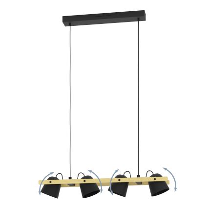 Eglo - LED RGBW dimabilni luster na užetu 4xLED/3,7W/230V 2700-6500K
