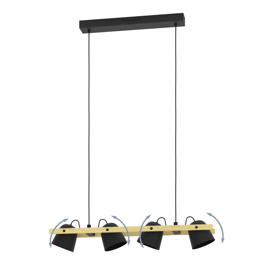 Eglo - LED RGBW dimabilni luster na užetu 4xLED/3,7W/230V 2700-6500K