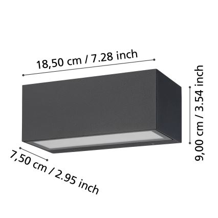 Eglo - LED Vanjska zidna svjetiljka 2xLED/5W/230V IP65