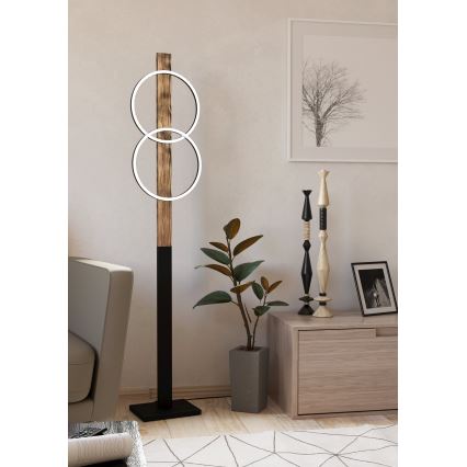 Eglo - LED Podna lampa 2xLED/12W/230V 3000K smeđa/crna