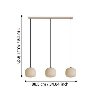 Eglo - Luster na sajli 3xE27/40W/230V