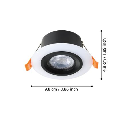 Eglo - LED Ugradbena svjetiljka LED/4,8W/230V crna