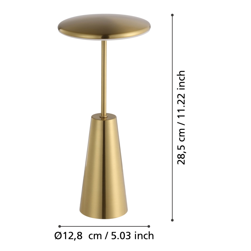 Eglo - LED vanjska lampa s dodirnim prigušivačem LED/2,8W/5V 2400K/3000K/4000K 5200 mAh IP54 zlatna