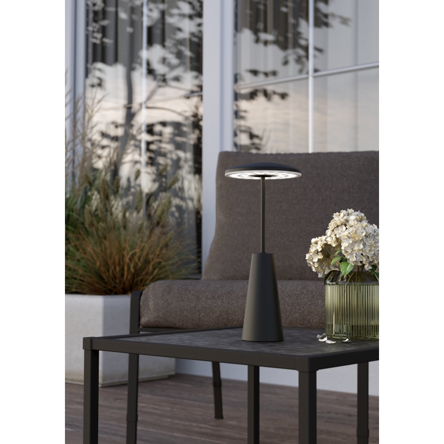 Eglo - LED vanjska lampa s dodirnim upravljanjem, prigušiva, LED/2,8W/5V 2400K/3000K/4000K 5200 mAh IP54 crna