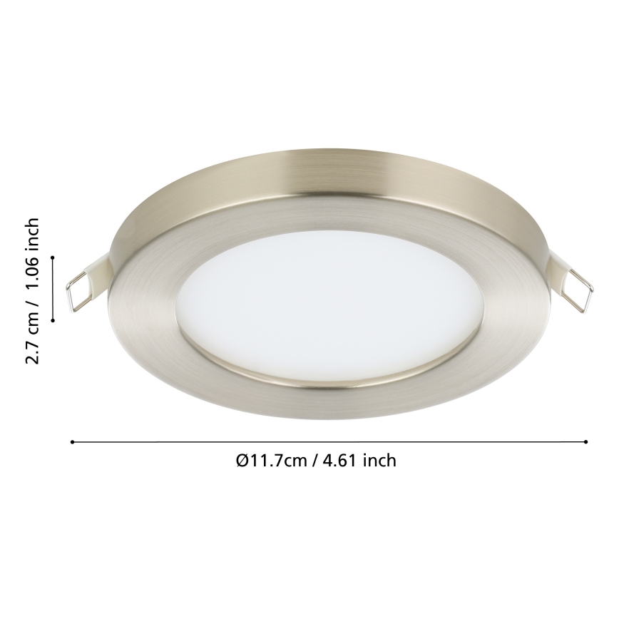 Eglo - LED ugradna stropna svjetiljka LED/5,5W/230V 3000K matni krom promjer 11,7 cm