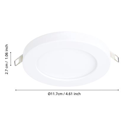 Eglo - LED ugradna stropna svjetiljka LED/5,5W/230V 4000K bijela promjer 11,7 cm